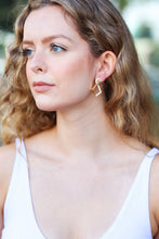 Load image into Gallery viewer, Pretty in Gold Rectangular Rhinestone Studded Earrings