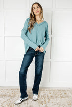 Load image into Gallery viewer, Basically Freezing Brushed Hacci Top in Dusty Teal