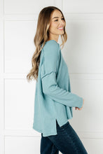 Load image into Gallery viewer, Basically Freezing Brushed Hacci Top in Dusty Teal