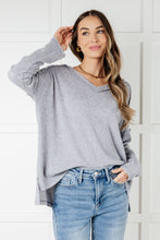Load image into Gallery viewer, Basically Freezing Brushed Hacci Top in Heather Grey