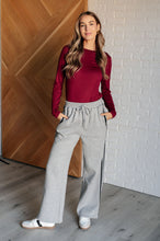 Load image into Gallery viewer, Basically Perfect Brushed Microfiber Tee in Cabernet