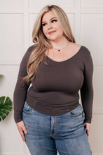 Load image into Gallery viewer, Bring in the Basics Seamless Reversible V-Neck Charcoal