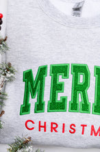 Load image into Gallery viewer, PREORDER: Embroidered Merry Christmas Glitter Applique Sweatshirt