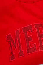 Load image into Gallery viewer, PREORDER: Embroidered Merry Glitter Applique Sweatshirt