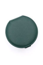 Load image into Gallery viewer, Circular Travel Jewelry Case in Green