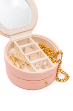 Load image into Gallery viewer, Circular Travel Jewelry Case in Pink