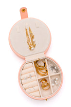 Load image into Gallery viewer, Circular Travel Jewelry Case in Pink