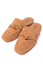 Load image into Gallery viewer, Clingy Mules in Camel Faux Suede