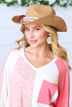 Load image into Gallery viewer, Tan Straw Boho Braided Tassel/Shell Strap Fedora