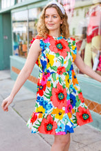 Load image into Gallery viewer, Sunny Days Multicolor Floral Print Tiered Ruffle Sleeve Dress