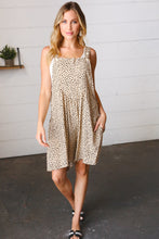 Load image into Gallery viewer, Taupe Leopard Print Suspender Overall Romper