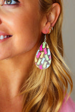 Load image into Gallery viewer, Multicolor Glitter Easter Bunnies Dangle Oval Earrings