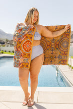 Load image into Gallery viewer, Luxury Beach Towel in Boho Medallions