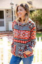 Load image into Gallery viewer, Aztec Hacci Kangaroo Pocketed Pullover Hoodie