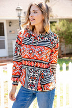 Load image into Gallery viewer, Aztec Hacci Kangaroo Pocketed Pullover Hoodie