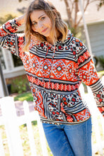 Load image into Gallery viewer, Aztec Hacci Kangaroo Pocketed Pullover Hoodie