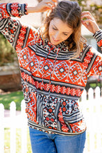 Load image into Gallery viewer, Aztec Hacci Kangaroo Pocketed Pullover Hoodie