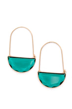 Load image into Gallery viewer, Half Circle Crystal Earrings