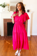 Load image into Gallery viewer, Hello Beautiful Fuchsia Fit & Flare Smocked Waist Maxi Dress