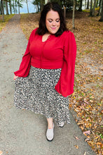 Load image into Gallery viewer, It's Your Day Black Ditzy Floral Smocked Waist Midi Skirt