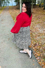 Load image into Gallery viewer, It's Your Day Black Ditzy Floral Smocked Waist Midi Skirt