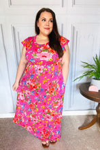 Load image into Gallery viewer, In Your Dreams Fuchsia Floral Fit & Flare Maxi Dress