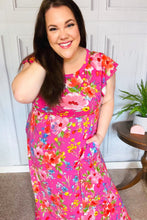 Load image into Gallery viewer, In Your Dreams Fuchsia Floral Fit & Flare Maxi Dress