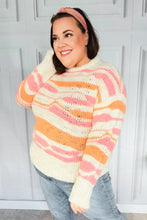 Load image into Gallery viewer, Perfectly You Mango Multicolor Stripe Chunky Knit Sweater