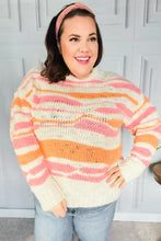 Load image into Gallery viewer, Perfectly You Mango Multicolor Stripe Chunky Knit Sweater