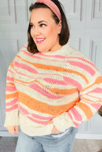 Load image into Gallery viewer, Perfectly You Mango Multicolor Stripe Chunky Knit Sweater