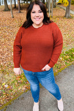 Load image into Gallery viewer, All Put Together Dark Rust Waffle Knit Hi-Low Sweater