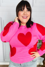 Load image into Gallery viewer, Cupid's Arrow Pink & Red Heart Jacquard Sweater