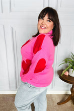 Load image into Gallery viewer, Cupid's Arrow Pink & Red Heart Jacquard Sweater