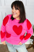 Load image into Gallery viewer, Cupid's Arrow Pink & Red Heart Jacquard Sweater