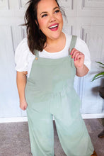 Load image into Gallery viewer, Move On Over Sage Wide Leg Suspender Overall Jumpsuit