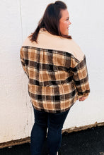 Load image into Gallery viewer, Adorable Taupe Corduroy & Plaid Sherpa Button Jacket