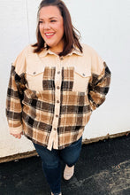 Load image into Gallery viewer, Adorable Taupe Corduroy & Plaid Sherpa Button Jacket