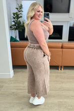 Load image into Gallery viewer, Acid Wash Wide Leg Sweatpants in Mocha