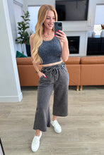 Load image into Gallery viewer, Acid Wash Wide Leg Sweatpants in Ash Black
