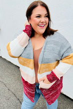 Load image into Gallery viewer, Fall For You Grey & Camel Color Block Open Cardigan