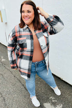 Load image into Gallery viewer, All On You Black & Burnt Orange Flannel Button Down Shacket