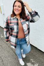Load image into Gallery viewer, All On You Black & Burnt Orange Flannel Button Down Shacket