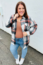 Load image into Gallery viewer, All On You Black & Burnt Orange Flannel Button Down Shacket