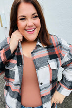 Load image into Gallery viewer, All On You Black & Burnt Orange Flannel Button Down Shacket