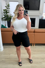 Load image into Gallery viewer, Ava High Rise Control Top Cuffed Shorts in Black