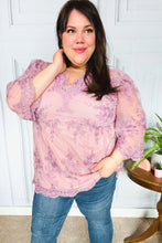 Load image into Gallery viewer, Crazy For You Mauve Lace Embroidered V Neck Top