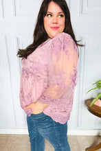 Load image into Gallery viewer, Crazy For You Mauve Lace Embroidered V Neck Top