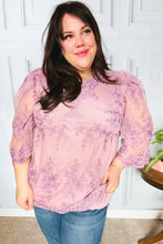 Load image into Gallery viewer, Crazy For You Mauve Lace Embroidered V Neck Top
