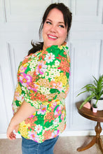 Load image into Gallery viewer, All For You Green Floral Print Frill Smocked Top
