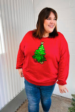 Load image into Gallery viewer, More The Merrier Red Sequin Christmas Tree Hacci Top